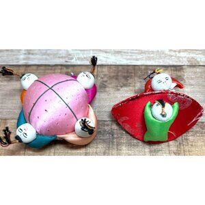 Handmade Japanese Kimono Charm Pouch Origami Style Decorative Coin Purse, Pin Cu